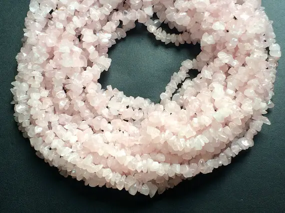 4-7mm Rose Quartz Chips, Pink Rose Quartz Beads, Natural Rose Quartz Chips, Rose Quartz For Necklace, 32 Inch (1strand To 5strand Options)