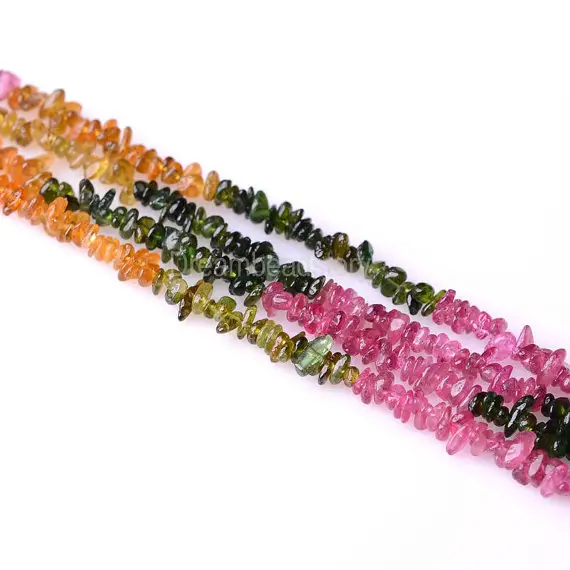 Bright Color Tourmaline Irregular Chip Beads, Genuine Tourmaline Gemstone Chips, Full Strand, Chip Jewelry Beads Supplies