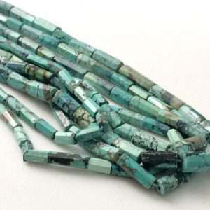 Shop Turquoise Faceted Beads! 7-15mm Arizona Turquoise Faceted Tube Beads, Natural Turquoise Tubes, Turquoise For Necklace, 9 Pcs Turquoise Beads – KRS327 | Natural genuine faceted Turquoise beads for beading and jewelry making.  #jewelry #beads #beadedjewelry #diyjewelry #jewelrymaking #beadstore #beading #affiliate #ad