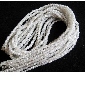 Shop Diamond Chip & Nugget Beads! 3-4mm White Rough Diamonds, Natural White Raw Diamond, Uncut Diamond Beads, Grey White Rough Beads For Jewelry, Diamond Bead (3.5IN TO 14IN) | Natural genuine chip Diamond beads for beading and jewelry making.  #jewelry #beads #beadedjewelry #diyjewelry #jewelrymaking #beadstore #beading #affiliate #ad