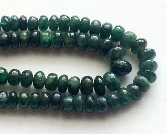 2.5-5mm Emerald Plain Rondelle Beads, Shaded Emerald Beads, Original Emerald Plain Rondelle Beads, Emerald For Jewelry 6 Inches For Bracelet