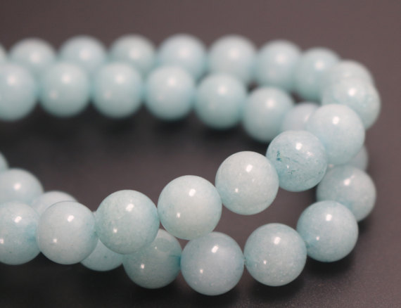 Aquamarine Candy Jade Round Beads 4mm