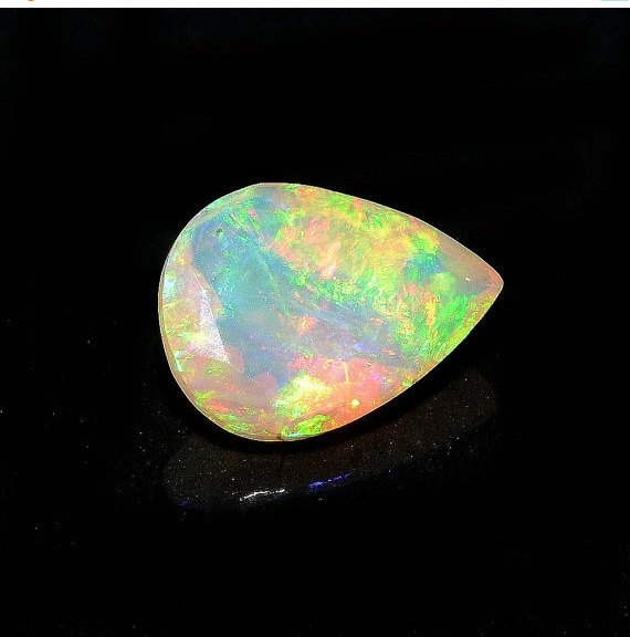 7x10mm Huge Ethiopian Opal, Pear Faceted Opal, Fancy Cut Stone For Ring, Faceted Cabochon, Fire Opal, Opal For Jewelry, Welo Opal - Eop1