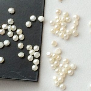 Shop Pearl Bead Shapes! 2-3mm Ivory Pearls, Natural Fresh Water Pearl Cabochons, Loose Natural Pearls, Flat Pearls For Jewelry (2Cts To 25Cts Options) – PG0221 | Natural genuine other-shape Pearl beads for beading and jewelry making.  #jewelry #beads #beadedjewelry #diyjewelry #jewelrymaking #beadstore #beading #affiliate #ad