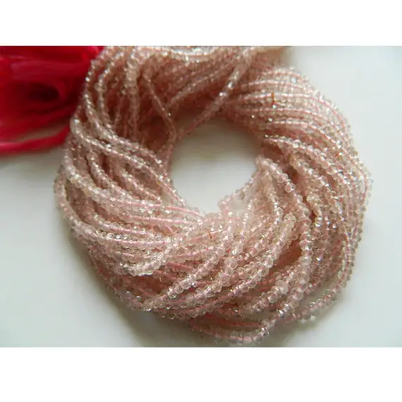 3mm Rose Quartz Faceted Rondelle Beads, Natural Rose Quartz Faceted Rondelle Beads For Jewelry, Pink Beads (1st To 5st Options)