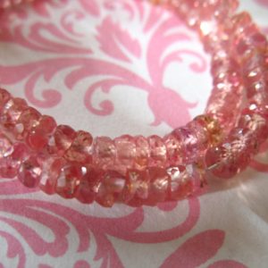 Shop Sapphire Faceted Beads! 10-100 pcs / PADPARADSCHA Sapphire Rondelles Beads, Luxe AAA, 2.5-3 mm Faceted / Lotus Orange Pink Songea Sapphire september birthstone tr s | Natural genuine faceted Sapphire beads for beading and jewelry making.  #jewelry #beads #beadedjewelry #diyjewelry #jewelrymaking #beadstore #beading #affiliate #ad