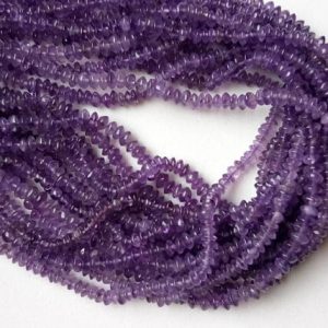 Shop Amethyst Rondelle Beads! 5mm Amethyst Plain Rondelle Beads, Natural Amethyst Button Plain Beads, 13 Inch Amethyst Beads For Jewelry (10ST To 5ST Options) – NT68 | Natural genuine rondelle Amethyst beads for beading and jewelry making.  #jewelry #beads #beadedjewelry #diyjewelry #jewelrymaking #beadstore #beading #affiliate #ad