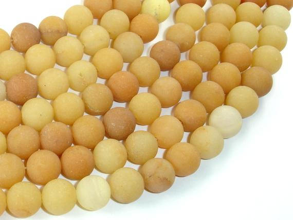 Matte Yellow Aventurine Beads, 10mm(10.5mm) Round Beads, 15 Inch, Full Strand, Approx 37 Beads, Hole 1mm, A Quality (439054008)