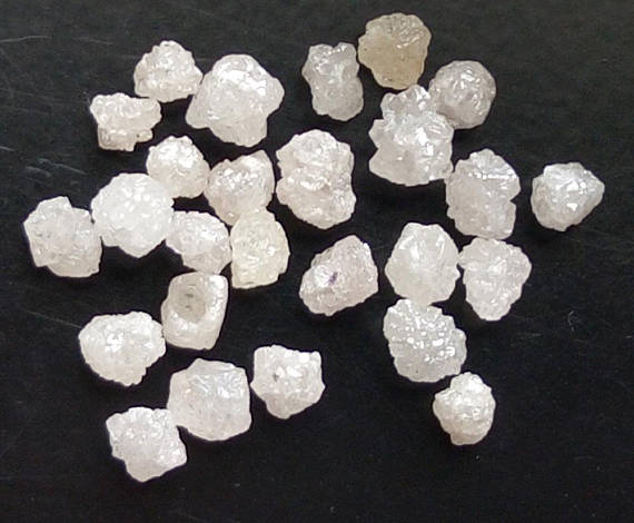 3.5-5mm White Rough Diamond, White Raw Diamond, Uncut Diamond, Loose White Diamond, Conflict Free Diamond For Jewelry (5pc To 10pc) - Ddp172