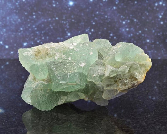 Green Fluorite Octahedral Cluster From South Africa | Riemvasmaak | 3.5" | 183.22 Grams