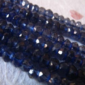 Shop Iolite Beads! 1/2 Strand – IOLITE Rondelle Beads / Luxe AAA,  3-3.5 mm, Water Sapphire, faceted beads / brides bridal september birthstone 34 solo t | Natural genuine beads Iolite beads for beading and jewelry making.  #jewelry #beads #beadedjewelry #diyjewelry #jewelrymaking #beadstore #beading #affiliate #ad