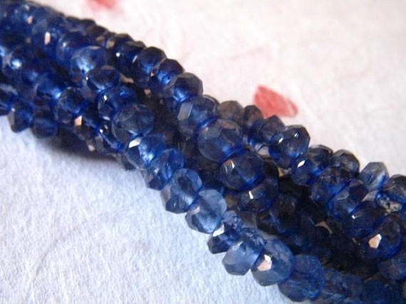 1/2 Strand, Iolite Rondelles, Luxe Aaa, 3-3.5 Mm, Water Sapphire, Faceted.. Brides Bridal Weddings Something Blue.. Solo