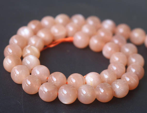 6mm/8mm/10mm/12mm Natural Aaaaaaa Moonstone Smooth And Round Beads,15 Inches One Starand