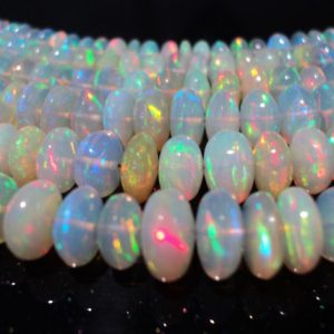 Shop Opal Beads! 4mm-5mm Ethiopian Opal Plain Rondelle, Welo Opal, Ethiopian Opal Smooth Rondelle Beads For Jewelry (4IN To 16IN Options) | Natural genuine beads Opal beads for beading and jewelry making.  #jewelry #beads #beadedjewelry #diyjewelry #jewelrymaking #beadstore #beading #affiliate #ad
