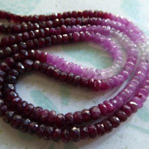Shop Ruby Faceted Beads! 10-50 pcs, Ruby Roundells Rondelles Beads Gemstones Gems, Luxe AAA, 3-3.5 mm, Shaded Ruby Beads, Red Pink Sapphire Dark Red Oxblood tr r 35 | Natural genuine faceted Ruby beads for beading and jewelry making.  #jewelry #beads #beadedjewelry #diyjewelry #jewelrymaking #beadstore #beading #affiliate #ad