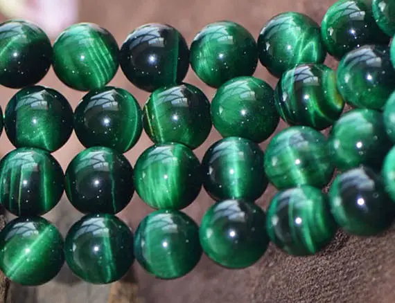 Natural Green Tiger's Eye Smooth And Round Beads,6mm/8mm/10mm/12mm Tiger's Eye Beads Bulk Supply,15 Inches One Strand