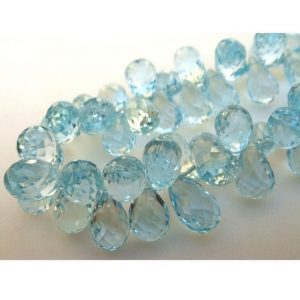 Shop Topaz Faceted Beads! 6x8mm Blue Topaz Faceted Tear Drop Briolettes, Blue Topaz Faceted Drop, Blue Topaz Tear Drop Beads For Jewelry (10Pcs To 20Pcs Options) | Natural genuine faceted Topaz beads for beading and jewelry making.  #jewelry #beads #beadedjewelry #diyjewelry #jewelrymaking #beadstore #beading #affiliate #ad