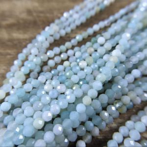 Shop Amazonite Faceted Beads! 2mm Faceted Amazonite Beads Natural Micro Faceted Round Amazonite Beads Green Blue Gemstone Crystal Beads Jewelry Beads 15.5" Full Strand | Natural genuine faceted Amazonite beads for beading and jewelry making.  #jewelry #beads #beadedjewelry #diyjewelry #jewelrymaking #beadstore #beading #affiliate #ad