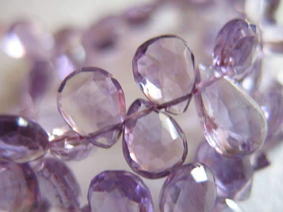 Pink Amethyst Pear Beads Briolettes / Rose De France / Lilac Pink /  Luxe Aaa, 5-20 Pcs, 7-9 Mm, February Birthstone / Wholessle Gems 79