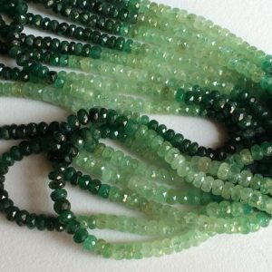 Shop Emerald Faceted Beads! 4-5mm Emerald Faceted Rondelle Beads, Natural Shaded Emerald Beads, Emerald For Jewelry, Emerald Beads (8IN To 16IN Options) – GOD410 | Natural genuine faceted Emerald beads for beading and jewelry making.  #jewelry #beads #beadedjewelry #diyjewelry #jewelrymaking #beadstore #beading #affiliate #ad