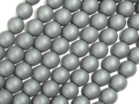 Matte Hematite Beads, 8mm, Round Beads, 16 Inch, Full Strand, Approx. 50 Beads, Hole 0.8mm, A Quality (269054016)