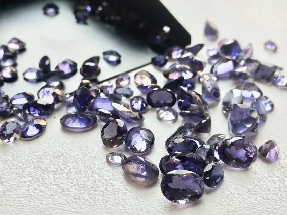 3-9mm Iolite Cut Stone, Violet Blue Faceted Gems, Iolite For Jewelry, Iolite Mix Cut Stones For Ring (2cts To 5cts Options)
