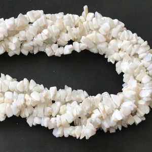 Shop Opal Chip & Nugget Beads! 7-10mm White Opal Chip Beads, Natural White Opal Gemstone Chip, White Opal Necklace, Opal Rough Bead, 32 Inch (1 Strand To 10 Strand Option) | Natural genuine chip Opal beads for beading and jewelry making.  #jewelry #beads #beadedjewelry #diyjewelry #jewelrymaking #beadstore #beading #affiliate #ad
