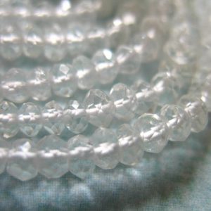 Shop Quartz Crystal Faceted Beads! 1/2 Strand, ROCK CRYSTAL Quartz Rondelles Beads, Luxe AAA, 3-4 mm, Faceted, Clear Crystal, brides bridal april birthstone solo crc | Natural genuine faceted Quartz beads for beading and jewelry making.  #jewelry #beads #beadedjewelry #diyjewelry #jewelrymaking #beadstore #beading #affiliate #ad