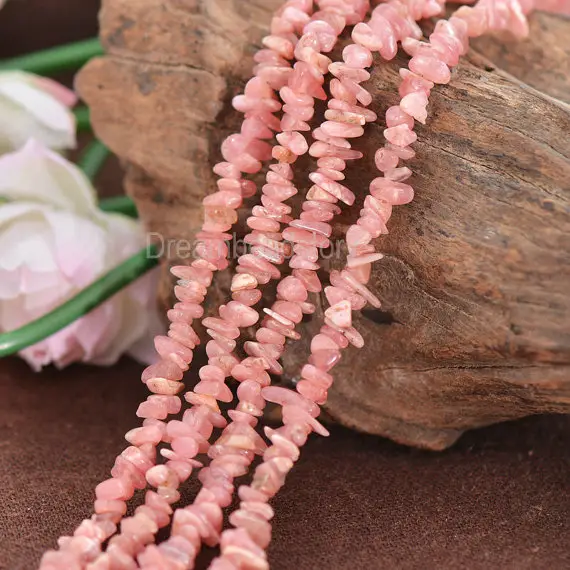 Natural Soft Pink Rhodochrosite Gemstone Freedom Chips Beads In Lots Wholesale 5-8mm