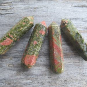 ONE (1) Unakite Massage Wand, Epidote Point Mineral Specimen, Meditation Stone, Reiki, 2 1/2 inches x 5/8 inch | Natural genuine stones & crystals in various shapes & sizes. Buy raw cut, tumbled, or polished gemstones for making jewelry or crystal healing energy vibration raising reiki stones. #crystals #gemstones #crystalhealing #crystalsandgemstones #energyhealing #affiliate #ad