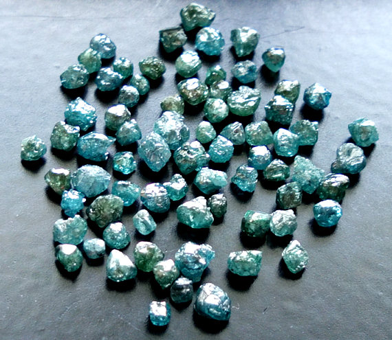1-2mm Blue Raw Diamond, Blue Rough Diamond, Uncut Diamond, Blue Loose Diamond, Conflict Free Diamond (1ct To 10ct Options) - Ddp140