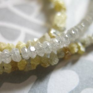 Shop Diamond Faceted Beads! WHITE DIAMOND Beads Rondelles Roundel, 2-2.5 mm, 5-50 pcs, Luxe AAA, Faceted, precious gemstone april birthstone white gray drw 25 tr | Natural genuine faceted Diamond beads for beading and jewelry making.  #jewelry #beads #beadedjewelry #diyjewelry #jewelrymaking #beadstore #beading #affiliate #ad