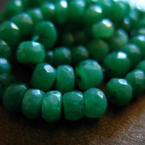 Shop Emerald Faceted Beads! 10-50 pcs, EMERALD Rondelles, Luxe AAA, 3-4 mm, Green, faceted, dyed genuine, May birthstone holidays brides bridal true der tr e | Natural genuine faceted Emerald beads for beading and jewelry making.  #jewelry #beads #beadedjewelry #diyjewelry #jewelrymaking #beadstore #beading #affiliate #ad