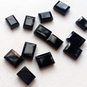 Shop Onyx Faceted Beads! 9×11-9x12mm Black Onyx Rectangle Table Cut Cabochon, Faceted Onyx Gemstones, Black Onyx For Jewelry (5Pcs To 10Pcs Options) – KRS274 | Natural genuine faceted Onyx beads for beading and jewelry making.  #jewelry #beads #beadedjewelry #diyjewelry #jewelrymaking #beadstore #beading #affiliate #ad