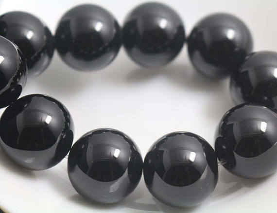 14mm-20mmnatural Black Onyx Beads,natural Smooth And Round  Beads,15 Inches One Starand