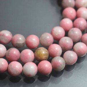 Shop Rhodonite Round Beads! 6mm/8mm/10mm/12mm Rhodonite Smooth and Round Stone Beads,15 inches one starand | Natural genuine round Rhodonite beads for beading and jewelry making.  #jewelry #beads #beadedjewelry #diyjewelry #jewelrymaking #beadstore #beading #affiliate #ad