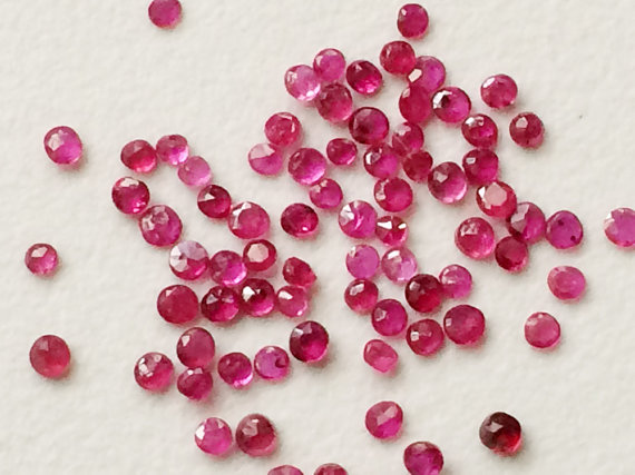 1-2mm Ruby Round Cut Stones, Natural Loose Ruby Gems, Tiny Faceted Ruby Round, Ruby For Jewelry (1ct To 10cts Options) - Pgpa163a