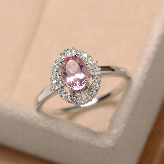 Pink Tourmaline Ring, Pink Gemstone Ring, October Birthstone Ring, Wedding Ring, Promise Ring