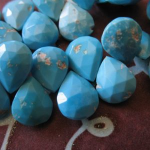 Shop Turquoise Beads! SLEEPING BEAUTY Turquoise Heart Briolette, Matched Pair, Luxe AAA, Robins Egg Blue, Genuine Arizona Turquoise, december birthstone gems 9 | Natural genuine beads Turquoise beads for beading and jewelry making.  #jewelry #beads #beadedjewelry #diyjewelry #jewelrymaking #beadstore #beading #affiliate #ad
