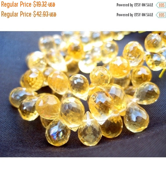 4x7mm-7x11mm Approx Citrine Faceted Tear Drop Beads, Citrine Drop Briolettes, Citrine Drop For Jewelry (3in To 9in Options)