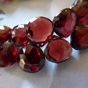 Shop Garnet Faceted Beads! 1-20 pc, GARNET Heart Bead Briolette Gem / 7 – 9 mm, Luxe AAA / Gorgeous, Merlot Burgundy Red, Faceted, January birthstone wholesale 79 | Natural genuine faceted Garnet beads for beading and jewelry making.  #jewelry #beads #beadedjewelry #diyjewelry #jewelrymaking #beadstore #beading #affiliate #ad