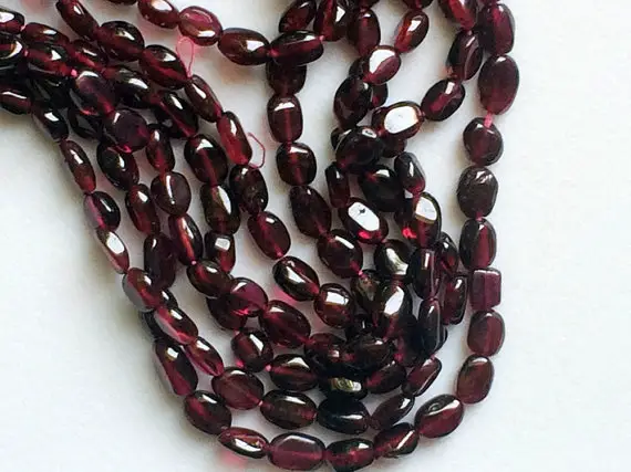 6-8mm Garnet Oval Beads, Natural Garnet Oval Beads, Garnet For Jewelry, 13 Inch Garent Beads For Necklace (1st To 5st Options) - Rama94