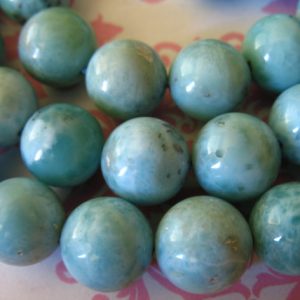 2-10 pcs / LARIMAR Round Gemstone Beads, Smooth, 9.25-9.5 mm, LUXE AA / Aqua Blue Green, wholesale, Dominican Republic, roundgems.9 true | Natural genuine beads Array beads for beading and jewelry making.  #jewelry #beads #beadedjewelry #diyjewelry #jewelrymaking #beadstore #beading #affiliate #ad