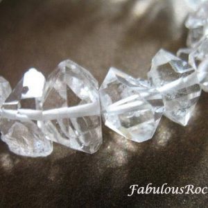 Shop Herkimer Diamond Beads! 5-100 pcs / 5-7, 8-10 mm, Herkimer Diamond Nuggets Crystals Bead Quartz / Double Terminated Herkimer Crystals april birthstone xs s m | Natural genuine chip Herkimer Diamond beads for beading and jewelry making.  #jewelry #beads #beadedjewelry #diyjewelry #jewelrymaking #beadstore #beading #affiliate #ad