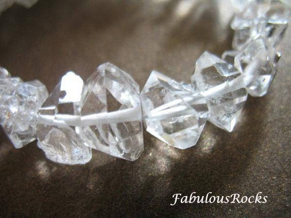 5-100 Pcs / 5-7, 8-10 Mm, Herkimer Diamond Nuggets Crystals Bead Quartz / Double Terminated Herkimer Crystals April Birthstone Xs S M