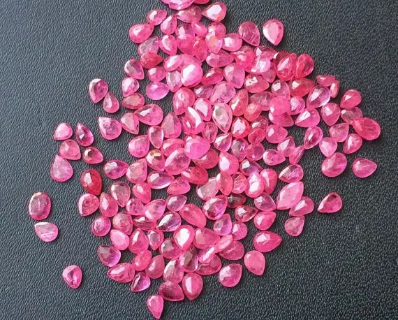 2x3mm-3x4mm Ruby Pear Cut Stones, Natural Loose Ruby Cut Stone Gems, Faceted Ruby Pear, Ruby For Jewelry (1ctw To 5ctw Options) - Pgpa203