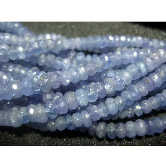 4mm Tanzanite Faceted Rondelles Beads, Tanzanite Faceted Beads, Blue Tanzanite Beads, Tanzanite For Jewelry (8in To 16in Options) - Tfrb