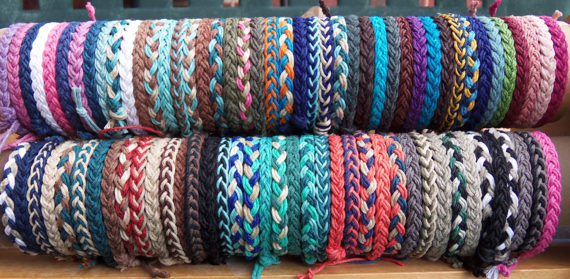 Custom Color Braided Hemp Anklet: Adjustable Unisex Hippie Surfer Style