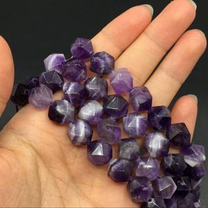 Shop Amethyst Faceted Beads! 12mm Faceted Amethyst Cube Beads Purple Amethyst Hexagon Beads Natural Amethyst Quartz Crystal Gemstone Semiprecious Beads 15.5" Strand | Natural genuine faceted Amethyst beads for beading and jewelry making.  #jewelry #beads #beadedjewelry #diyjewelry #jewelrymaking #beadstore #beading #affiliate #ad