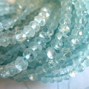 Shop Aquamarine Rondelle Beads! Morganite Rondelle Gemstone Beads. Pink AQUAMARINE Faceted Gemstone, 1/2 Strand, 3.5-4 mm, Luxe AAA – March Birthstone Gem, solo ar6 | Natural genuine rondelle Aquamarine beads for beading and jewelry making.  #jewelry #beads #beadedjewelry #diyjewelry #jewelrymaking #beadstore #beading #affiliate #ad